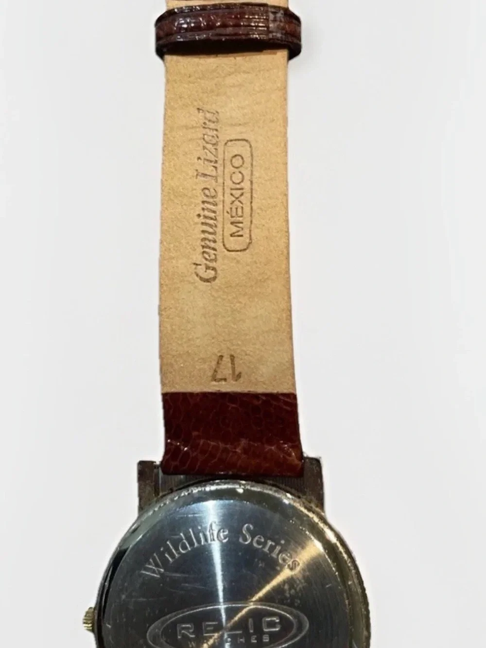 Relic Watch with Brown Leather Strap and Silver Case